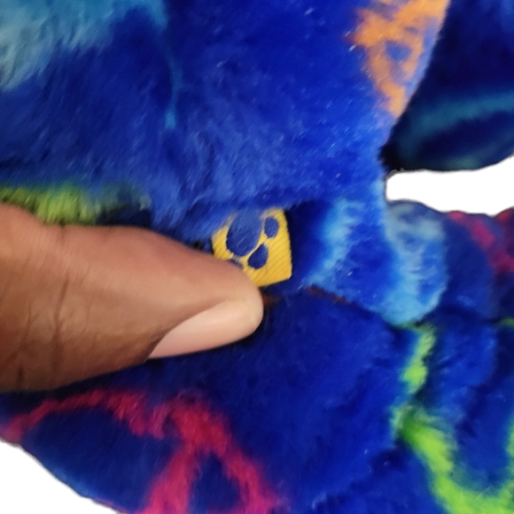 Build A Bear BABW Blue Teddy Bear Peace Sign 14" Stuffed Plush BABW - Picture 12 of 13